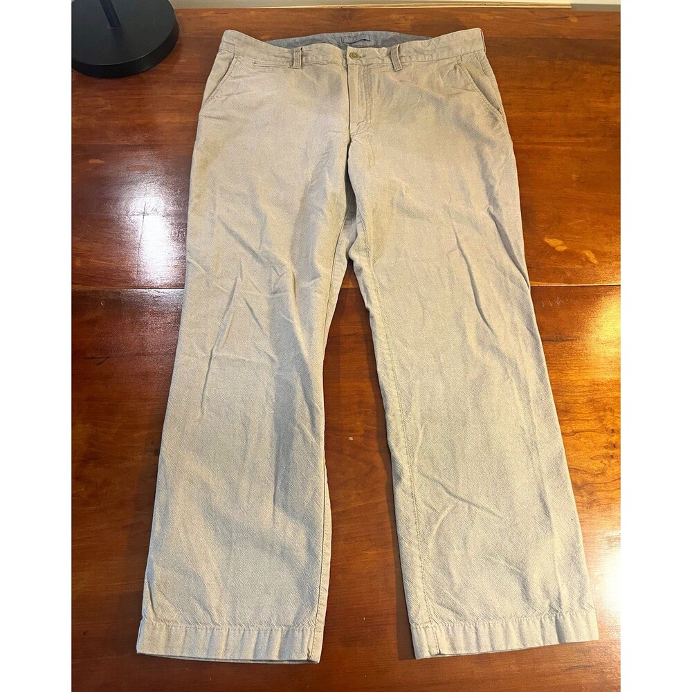 VTG L.L.Bean Men’s Beige Cotton Canvas Chino Pants Standard Fit Straight Leg 38